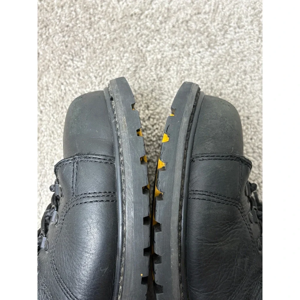Caterpillar Mens Black Leather Steel Toe Work Boots Wide ASTM F2413-05 10.5W